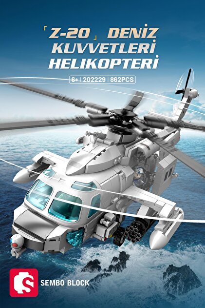 Sembo Block Z-20 Donanma Helikopteri 862 Parça yapı blokları Yapı