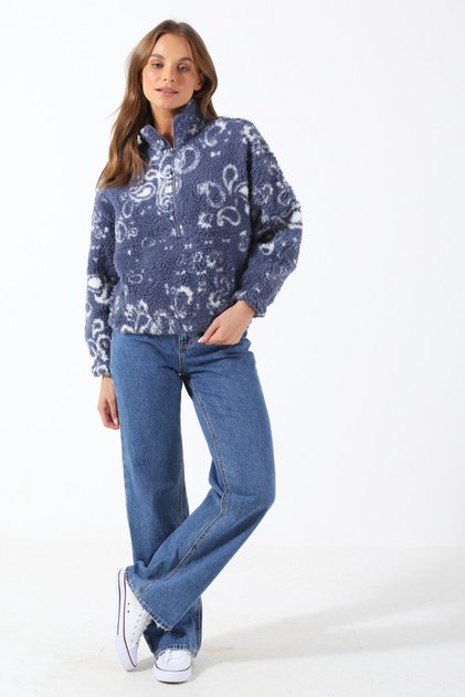 JANNE AZTEC TEDDY HALF ZIP