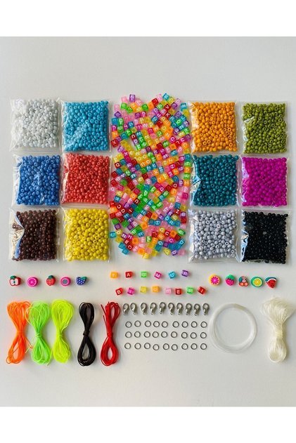No:67 Letter Beads, Fimo Beads and Sand Beads Jewelry Hobby Making Set