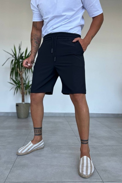Men's Black Color Parachute Fabric Comfortable Shorts
