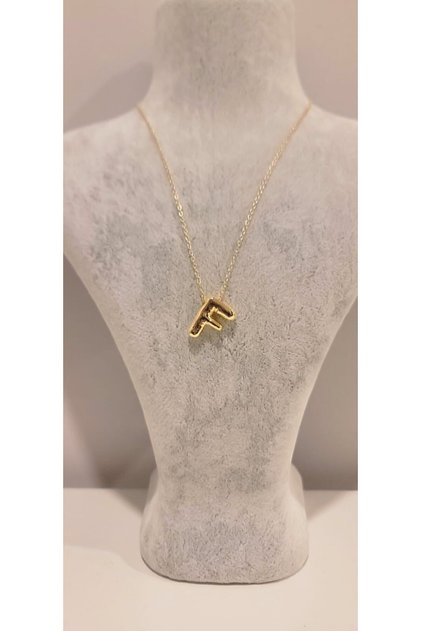 Letter F Stainless Steel Balloon Necklace