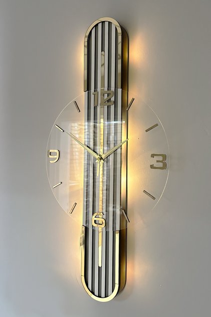 Stylish Design-Aynalı-65cm-Pilli Led-Sessiz Mekanizma-Asse Tasarım