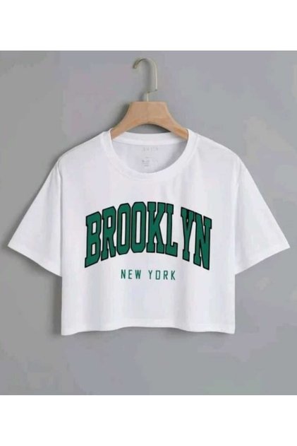 Girl - Brooklyn Printed Crew Neck Short Sleeve Crop-T-Shirt