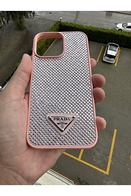 casehometr İphone 15promax uyumlu Prada Taşlı Pembe Kılıf - Fiyatı