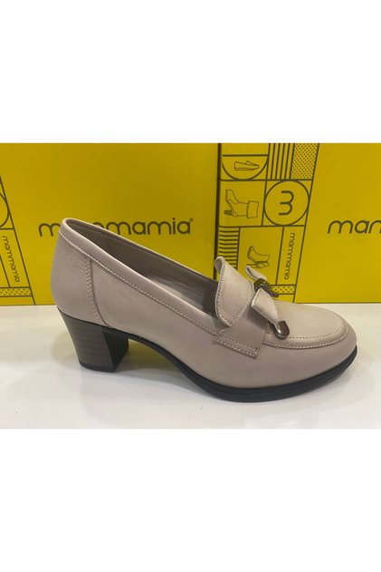Classic Genuine Leather Heeled Shoes - Bow Detail