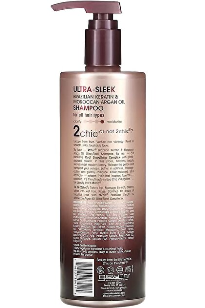 Giovanni 2chic Ultra Sleek Brezilya Keratin Ve Argan Yağlı Şampuan