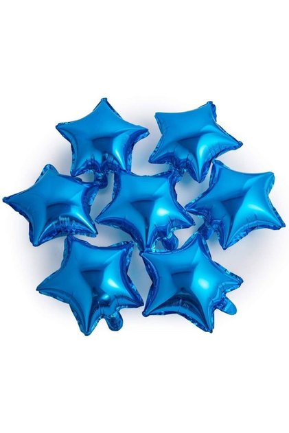 Blue Mini Shape Star Foil Balloon 6 Pieces
