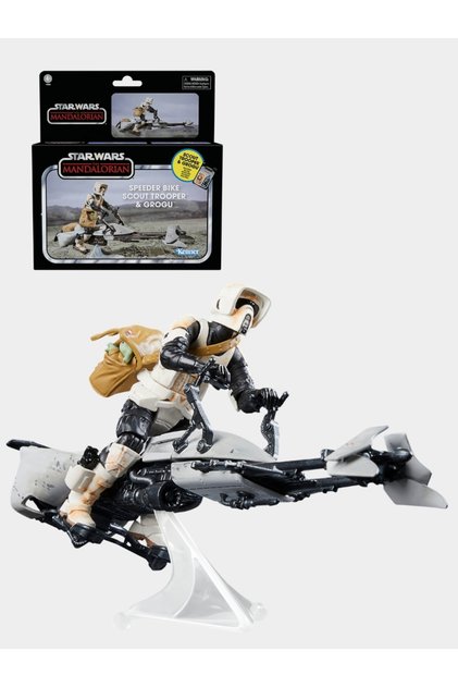 The Mandalorian Star Wars Vintage Collection Speeder Bike, Scout Trooper & Grogu Araç ve Figür Seti