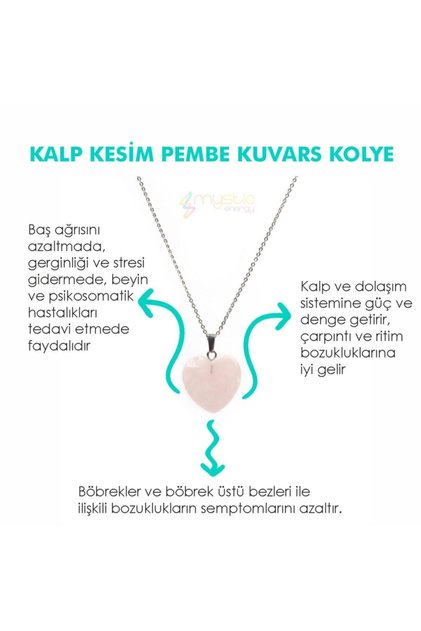 Natural Stone Pink Quartz Heart Cut Necklace | Gift Natural Stone