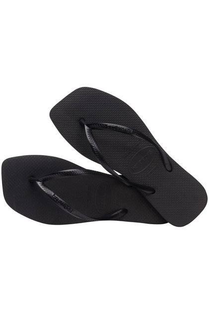 Slim Square Black Women's Slippers
