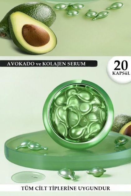 Tokyo Avokado Yağlı ve Kolajen İçerikli Nemlendirici Cilt Serum 20 Kapsül
