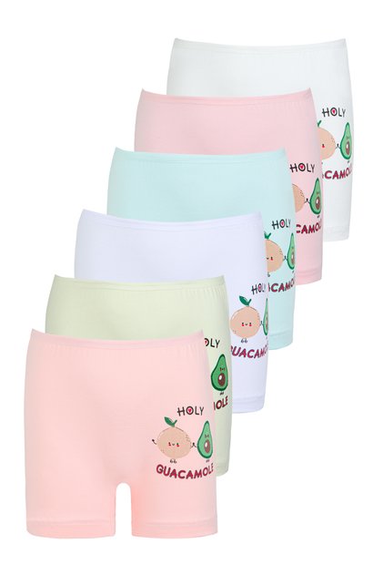 Girl's Colorful Printed SHORTS 6 Pieces 6110