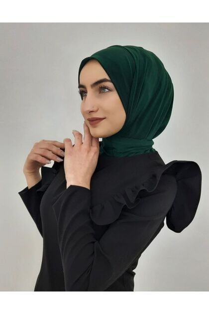 Snap-Fastened Scarf Compatible with Sea and Pool Shawl Emerald