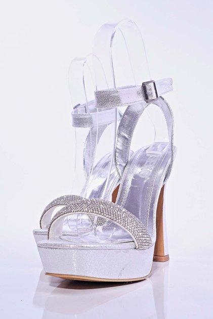 Hard Mirror Serie Stone Ankle Laced High Heels Women's Shoes