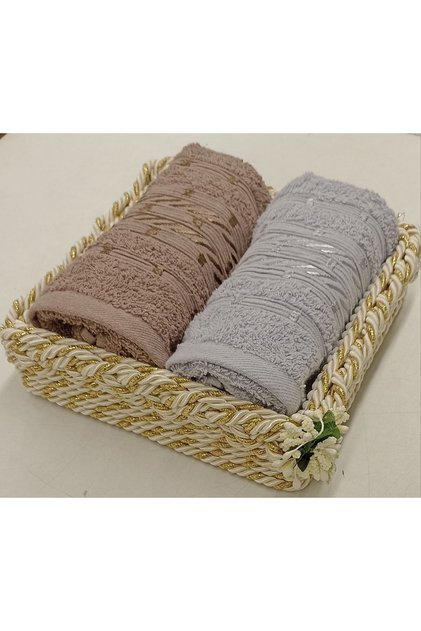 Gold Glitter Knitted Towel Basket Gift Bundle Dowry Holder
