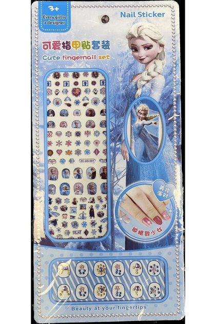 Elsa Anna Frozen Kar Kraliçe Trend Çocuk Tırnağı Taşlı Takma Tırnak Sticker Törpü Seti 2006202370