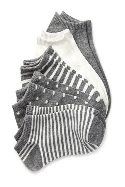 Kadın Füme Desenli Patik Çorap 5 Çift Pamuklu Rahat Günlük Black Arden Socks