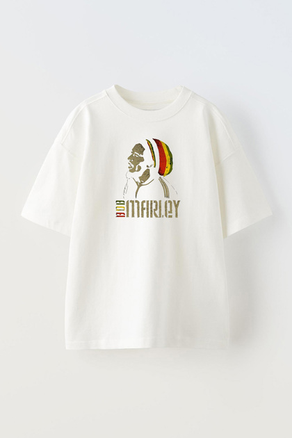 Unisex Bob Marley Colorful Beanie Design Printed Cotton White Oversize T-Shirt