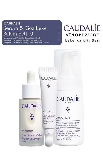 Vinoperfect Leke Bakım Seti -9 | Serum& Göz Kremi & Temizleme Peeling Köpük Orijinal Boy