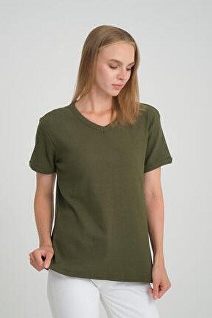 Blackspade Kadın V Yaka T-Shirt 60629 - Koyu Yeşil - Fiyatı, Yorumları