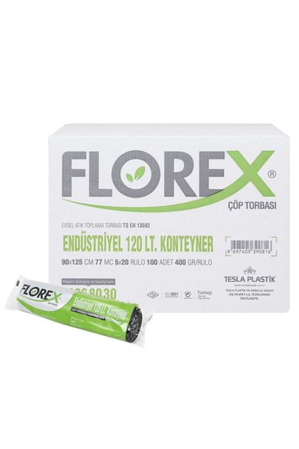 120 Lt Endüstriyel Konteyner Çöp Torbası Çöp Poşeti 90x125 Cm 1 Koli 20 Rulo 100 Adet