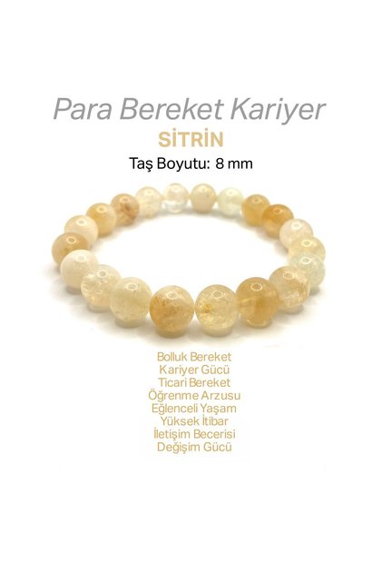 Citrine natural stone fishing line bracelet 8mm