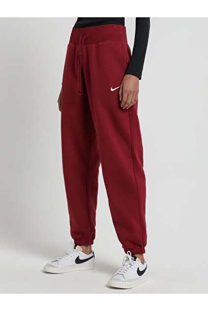 Nike Sportswear Phoenix Fleece High-Rise Oversize Bordo Kadın