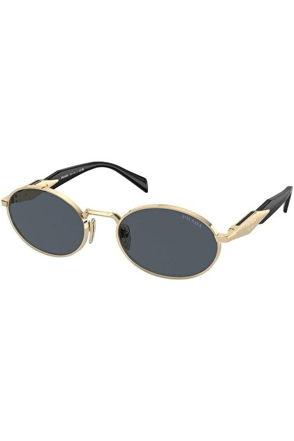 Prada Pr 65zs (ZVN09T) Ekartman 55 (L) | Unisex Altın Yuvarlak