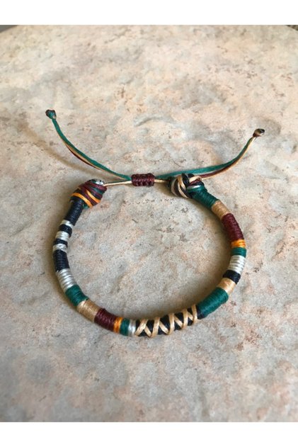 Unisex Yeşil Ip Bileklik