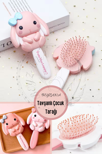 Tavşan Desenli Kız Çoçuğu Tarağı