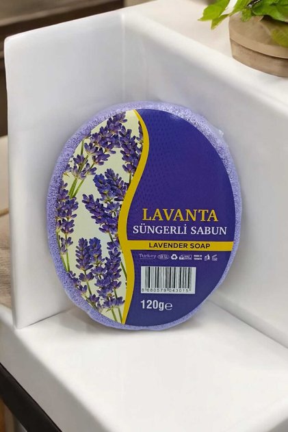 Lavender Scented Sponge Soap / Lavender Soap 120g