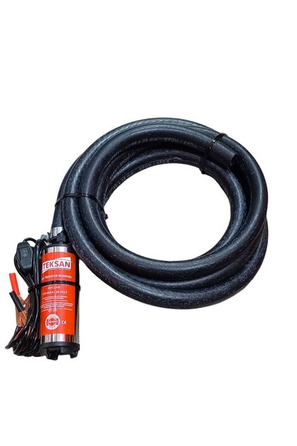 Teksan Sıvı Mazot Transfer Pompası Hortumlu 4 Metre Hortum 24V Dakikada 30 Litre Aktarma Kapasitesi
