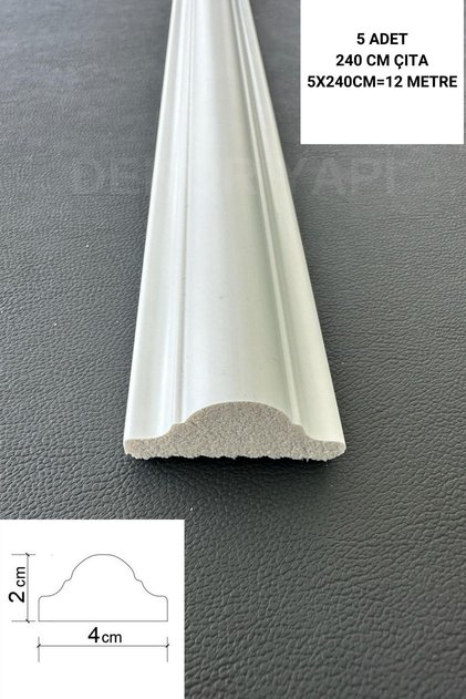 Dekoratif Boyanabilir 5 Adet 4 Cm Polistren Duvar Çıtası