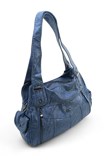 Baginn Yıkama Suni Deri Kadın Omuz Çantası 571 Collection Vegan