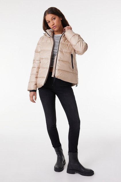 All Terrain Gear Loose Fit Comfortable Cut Hooded Beige Puffer Jacket