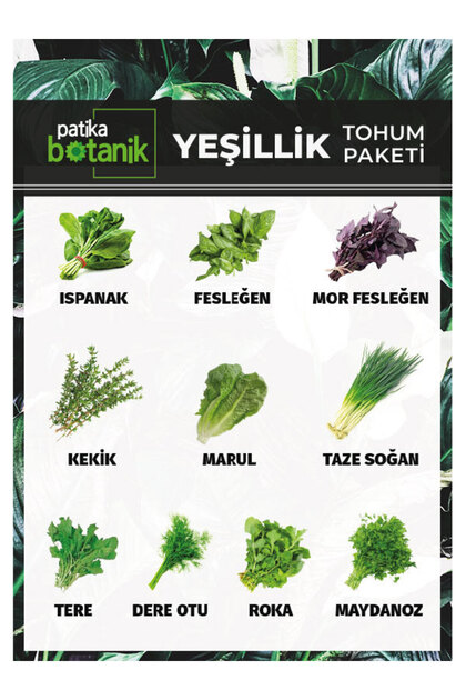 3.000 Tohum 10 Çeşit Yeşillik Tohum Paketi