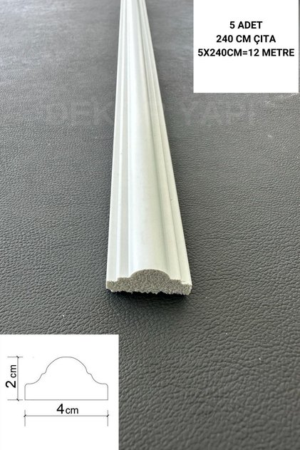 Dekoratif Boyanabilir 5 Adet 2,5 Cm Polistren Duvar Çıtası