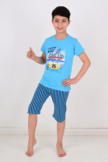 Boy's Capri Pajama Set Moment Blue