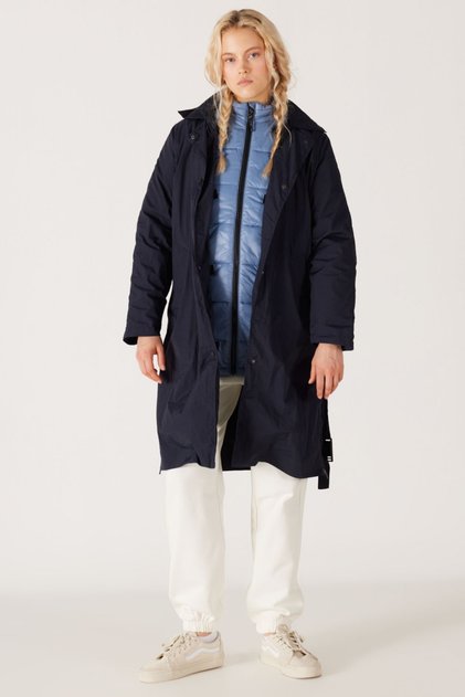 All Terrain Gear Regular Fit Hooded Dual-Use Dark Blue Raincoat Jacket