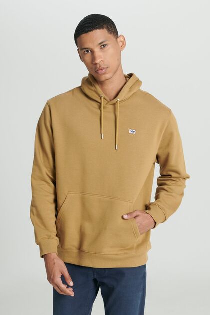 Regular Fit Normal Cut 100% Cotton Hooded Fleece Lined Mustard Sweatshirt
