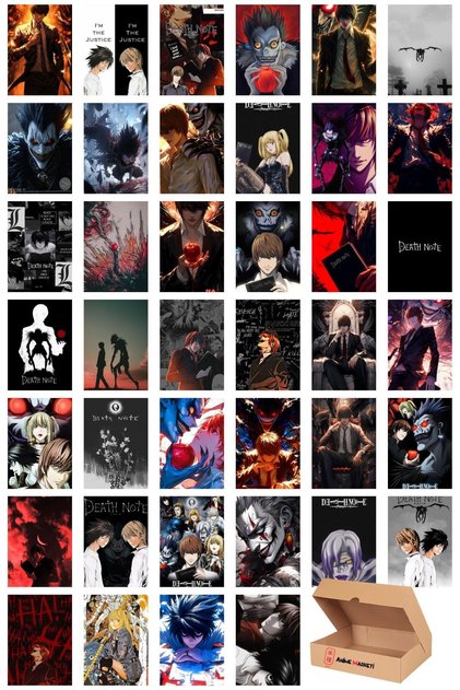 Death Note Duvar Poster Seti - Death Note Poster Seti - 40 Adet Poster - Yapışkanlı Kaliteli Poster