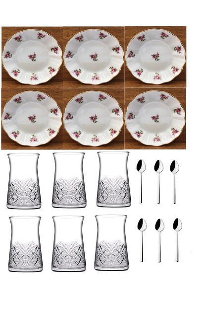 18 Piece Timeless Pink Floral Authentic Tea Cup Set