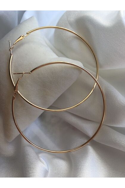 Modern Moda Büyük Boy Gold Halka Küpe