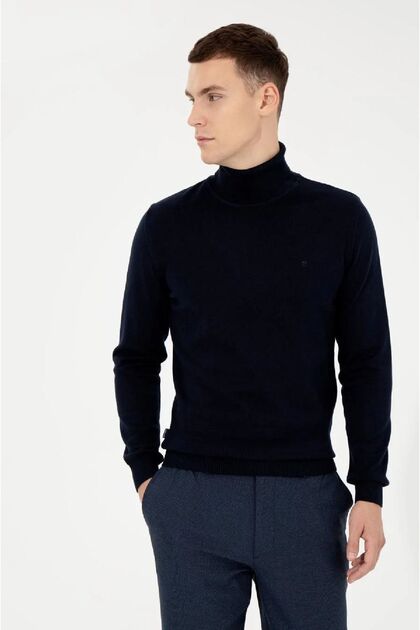 Slim Fit Basic Pleteni Džemper