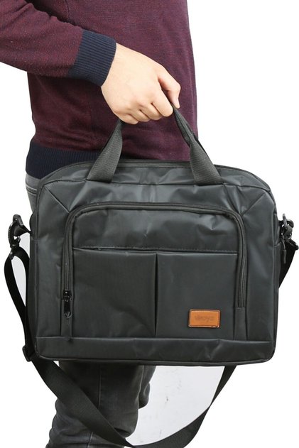 15.6 Inch Black Color Waterproof Fabric - Sponge Backed Briefcase Computer Notebook Laptop Bag