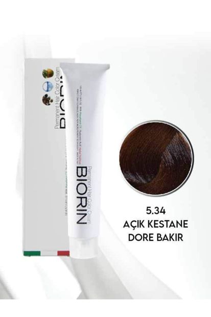 Biorin Permanent Hair Color Cream 100 Ml No: 5.34 Açık Kestane Dore Bakır - 1