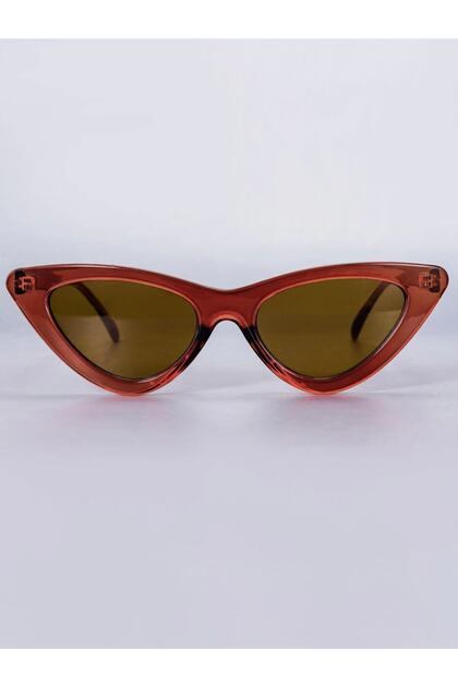 Retro Triangle Cat Eye Uv400 Sunglasses Brown