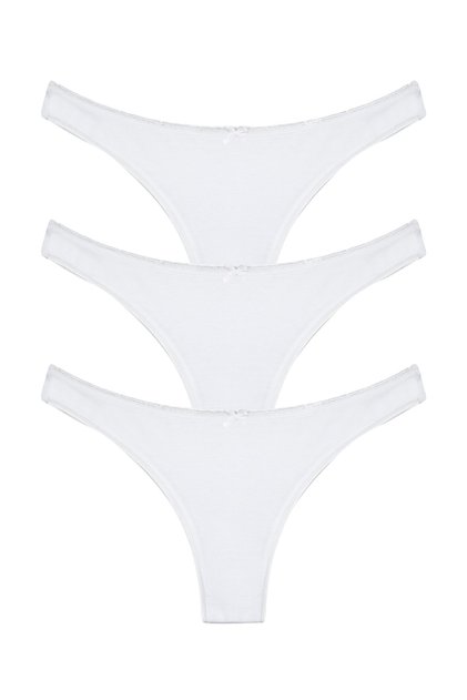 3-Piece Cotton High Waist Brazilian Cut Women's Panties