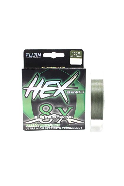 Fujin Hex Braid X8 Moss Green Pe Ip Olta Misinası 150mt 0.12 Mm
