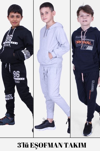 PANİOS KİDS 3-PIECE DIFFERENT MODEL HOODED TRACK SET